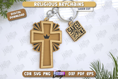 Christian Keychain Laser Cut | Religious Symbol | 3D Keyring Product Image 1