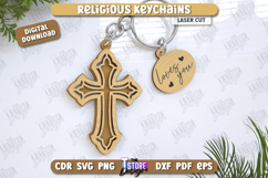 Christian Keychain Laser Cut | Religious Symbol | 3D Keyring Product Image 1