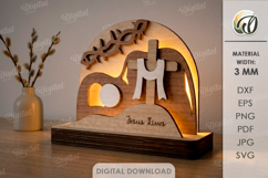 Religious Led Lamp Laser Cut. Nightlight. Night Lamp SVG Product Image 1