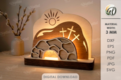 Religious Led Lamp Laser Cut. Nightlight. Night Lamp SVG Product Image 1