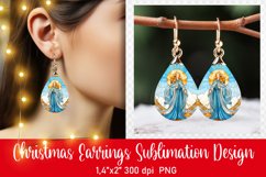 Stained Glass Christmas Earrings Sublimation|PNG Product Image 1