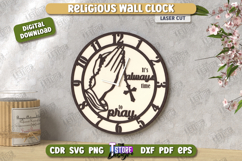 Religious Wall Clock Laser Cut | Christian Symbol | CNC File Product Image 1