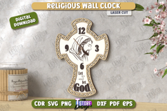 Religious Wall Clock Laser Cut | Christian Symbol | CNC File Product Image 1