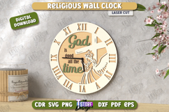 Religious Wall Clock Laser Cut | Christian Symbol | CNC File Product Image 1