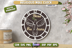 Religious Wall Clock Laser Cut | Christian Symbol | CNC File Product Image 1
