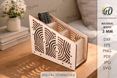 Remote Control Holder Laser Cut. Storage Box SVG Product Image 1