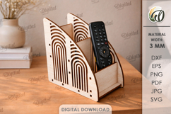 Remote Control Holder Laser Cut. Storage Box SVG Product Image 1