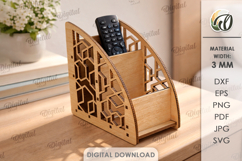 Remote Control Holder Laser Cut. Storage Box SVG Product Image 1