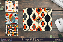 Mid Century Modern Mouse Pad Designs | Retro Geometric Mats Product Image 1