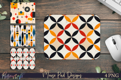 Retro Geometric Mouse Pad Designs | Mid Century Desk Mats Product Image 1