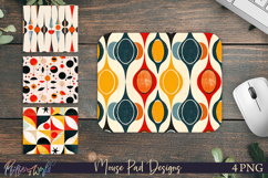Retro Geometric Mouse Pad Designs | Modern Geometric Pattern Product Image 1
