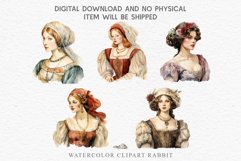 Renaissance Lady Clipart Royal Vintage Women PNG Victorian Romantic Girl Flower Print junk journal collage scrapbooking designs sublimation printable files watercolor antique romantic girl illustration Renaissance, Victorian Lady Clipart, Royal Women PNG