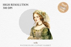 Renaissance Lady Clipart Royal Vintage Women PNG Victorian Romantic Girl Flower Print junk journal collage scrapbooking designs sublimation printable files watercolor antique romantic girl illustration Renaissance, Victorian Lady Clipart, Royal Women PNG