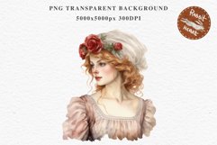 Renaissance Lady Clipart Royal Vintage Women PNG Victorian Romantic Girl Flower Print junk journal collage scrapbooking designs sublimation printable files  watercolor antique romantic girl illustration Renaissance, Victorian Lady Clipart, Royal Women PNG