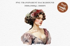 Renaissance Lady Clipart Royal Vintage Women PNG Victorian Romantic Girl Flower Print junk journal collage scrapbooking designs sublimation printable files  watercolor antique romantic girl illustration Renaissance, Victorian Lady Clipart, Royal Women PNG