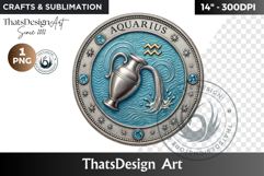 Aquarius Zodiac sign Clipart,Astrology,Renaissance horoscope Product Image 1
