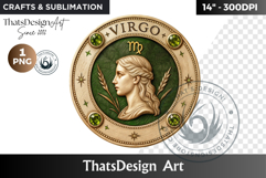 Virgo Zodiac sign Clipart,Astrology,Renaissance horoscope Product Image 1