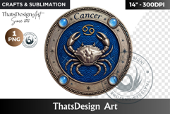 Cancer Zodiac sign Clipart,Astrology,Renaissance horoscope Product Image 1