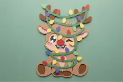 Adorable Reindeer Wrapped in Christmas Lights Product Image 3