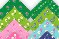 Repeating Flowers Patterned Paper Set of 12 PNG 