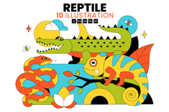10 Reptile Animals Illustration Product Image 1