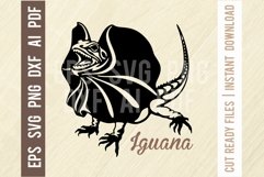 Iguana Svg, Reptiles amphibians Stencil, SVG Cut File Product Image 1