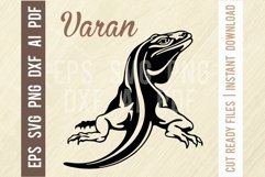 Varan Svg, Reptiles amphibians Stencil, SVG Cut File Product Image 1