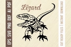 Lizard Svg, Reptiles amphibians Stencil, SVG Cut File Product Image 1