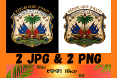 Republic Of Haiti Flag PNG, Coat Of Arms Of Haiti Flag Product Image 1
