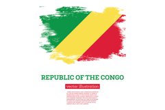 Republic of the Congo Flag with Brush Strokes. Product Image 1