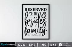 Reserved for the brides family SVG, Wedding Sign SVG Design Product Image 1
