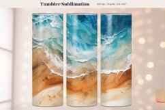 Resin and Wood Tumbler Wrap Beach Tumbler Sublimation Png 