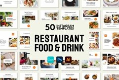 Restaurant White Instagram Templates| CANVA-PS-AI Product Image 1