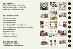 Restaurant White Instagram Templates| CANVA-PS-AI Product Image 2