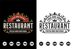 Restaurant fresh natural vintage style design, eps, Ai, svg Product Image 1