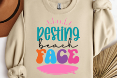 Resting beach face SVG, Summer SVG Product Image 1