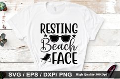Resting beach face SVG - Beach Design Product Image 1