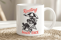 Resting Beach Face SVG Funny Summer Raccoon Relax Cut File Product Image 2