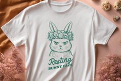 Resting Bunny Face SVG, Funny Easter Grumpy Bunny PNG Design Product Image 2