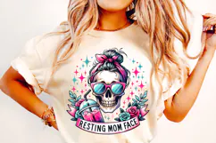 Resting Mom Face PNG, Funny Skeleton PNG, Sarcastic,Mom Life Product Image 1
