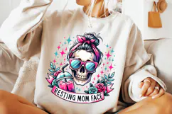 Resting Mom Face PNG, Funny Skeleton PNG, Sarcastic,Mom Life Product Image 2