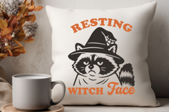 Resting Witch Face SVG | Funny Raccoon Halloween PNG Design Product Image 3