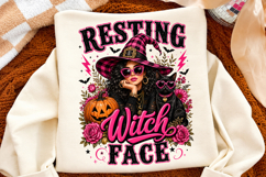 Resting Witch Face PNG,Halloween Girl Sublimation Design Product Image 2