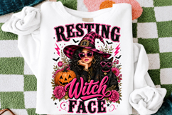 Resting Witch Face PNG,Halloween Girl Sublimation Design Product Image 3