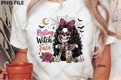 Resting Witch Face Skeleton PNG Product Image 2