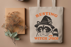 Resting Witch Face SVG | Funny Raccoon Halloween PNG Design Product Image 2