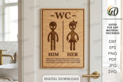 Restroom Sign Laser Cut. Bathroom Decor. Toilet Sign SVG Product Image 1