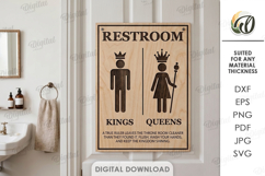 Restroom Signs Bundle Laser Cut. Wall Decor. Toilet Sign SVG Product Image 4