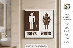 Restroom Signs Bundle Laser Cut. Wall Decor. Toilet Sign SVG Product Image 7