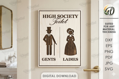 Restroom Signs Bundle Laser Cut. Wall Decor. Toilet Sign SVG Product Image 8